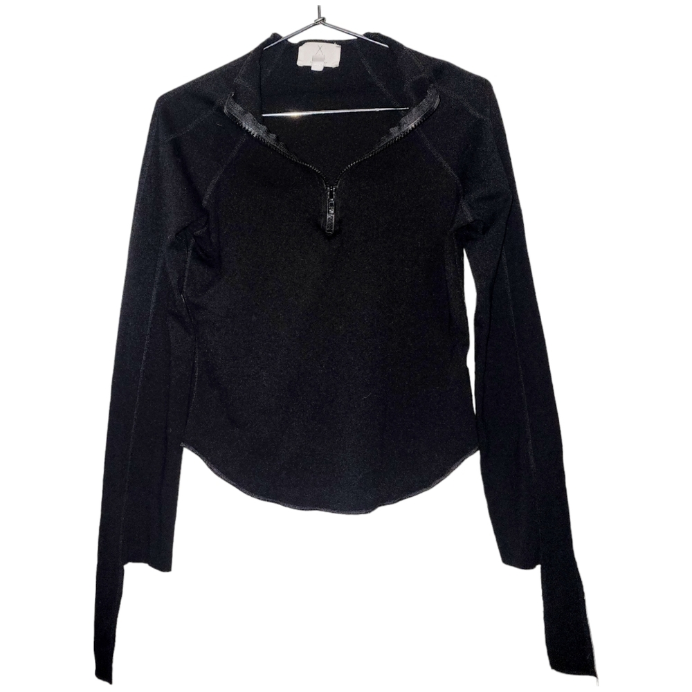 Tribe Kelley Zip Mock Neck Fitted LS Tee